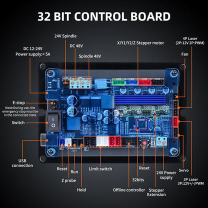 Lunyee 3018 Pro Ultra CNC-Fräsmaschine, 500 W All Metall fräsmaschine, verbesserte 3-Achsen-Graviermaschinen-Endschalter und Not-Aus mit GRBL-Offline-Steuerung für Metall, Holz, Acryl, PCB-MDF