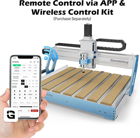 Genmitsu CNC-Maschine PROVerXL 6050 Plus: 3-Achsen-Fräsen, Metall, Holz, Acryl, GRBL-Steuerung, 600 x 500 x 115 mm, Dual-Band, App-Steuerung