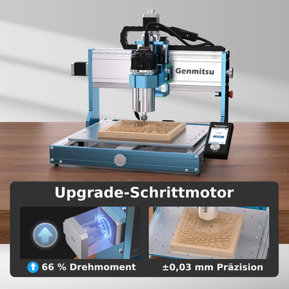 Genmitsu 3030-PROVer Ultra CNC-Fräsmaschine für Metall, CNC-Graviermaschine für alle Metalle mit leistungsstarker 710-W-Spindel, ±0,03 mm hoher Präzision für die Gravur von Aluminium und Acryl
