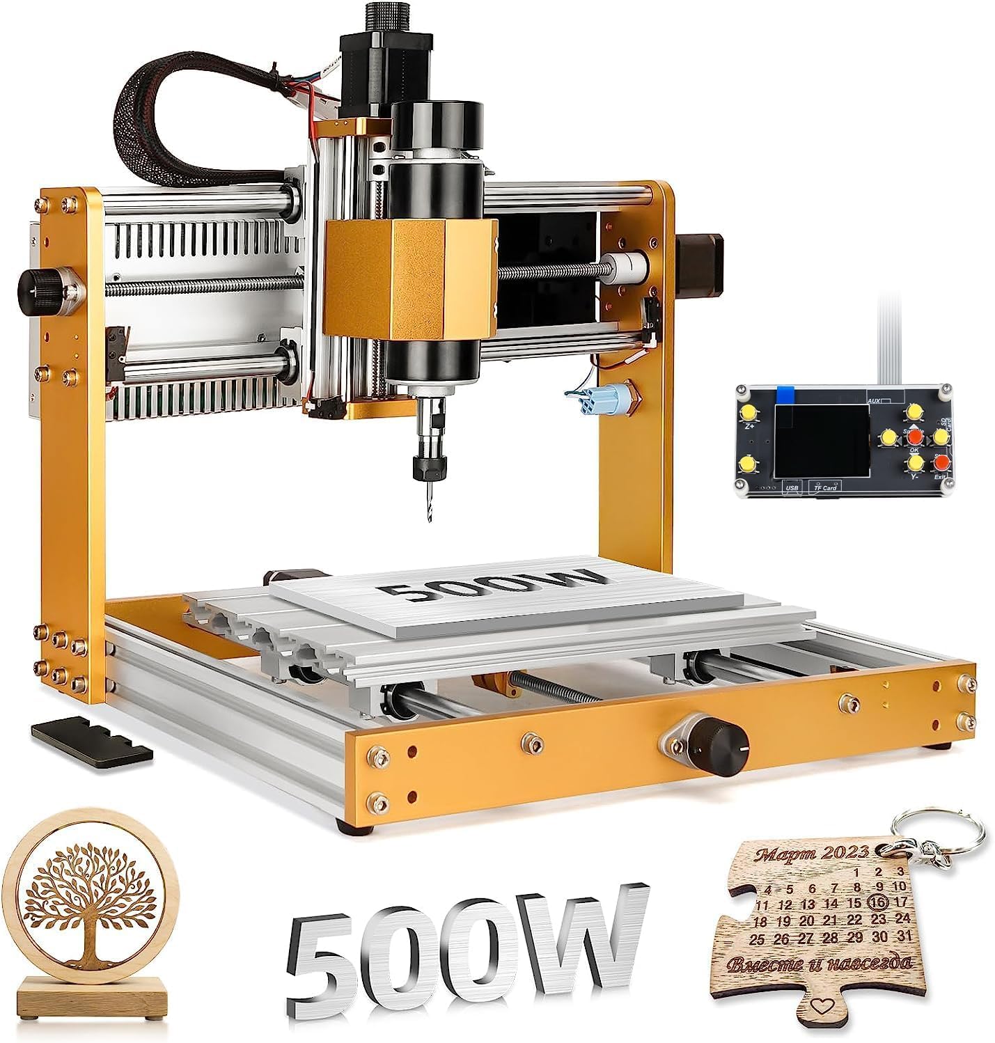 Lunyee 3018 Pro Ultra CNC-Fräsmaschine, 500 W All Metall fräsmaschine, verbesserte 3-Achsen-Graviermaschinen-Endschalter und Not-Aus mit GRBL-Offline-Steuerung für Metall, Holz, Acryl, PCB-MDF