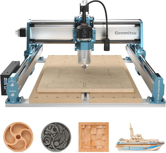 Genmitsu CNC-Fräsmaschine 4040-PRO MAX zum Fräsen von Holz, Metall und Acryl, GRBL-Steuerung, 3-Achsen-Graviermaschine mit 710-W-Trimmer und Linearschienenantrieb