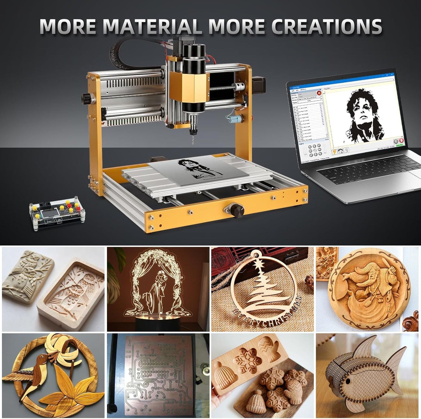 Lunyee 3018 Pro Ultra CNC-Fräsmaschine, 500 W All Metall fräsmaschine, verbesserte 3-Achsen-Graviermaschinen-Endschalter und Not-Aus mit GRBL-Offline-Steuerung für Metall, Holz, Acryl, PCB-MDF