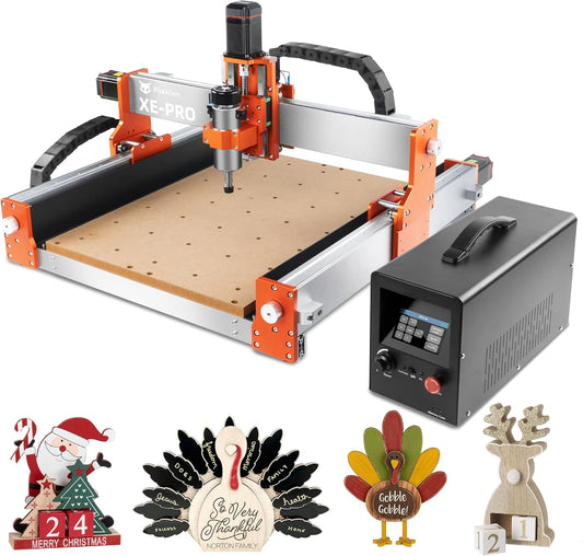 FoxAlien CNC Fräsmaschine XE-PRO mit Kugelumlaufspindeln, 400W Spindel 3-Achsen Graviermaschine für Holz-Aluminium-Schneiden Aufrüstbar auf Linearschienen(220V)