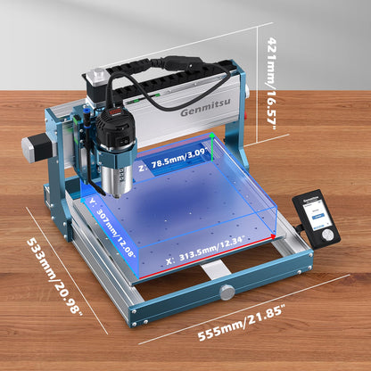 Genmitsu 3030-PROVer Ultra CNC-Fräsmaschine für Metall, CNC-Graviermaschine für alle Metalle mit leistungsstarker 710-W-Spindel, ±0,03 mm hoher Präzision für die Gravur von Aluminium und Acryl